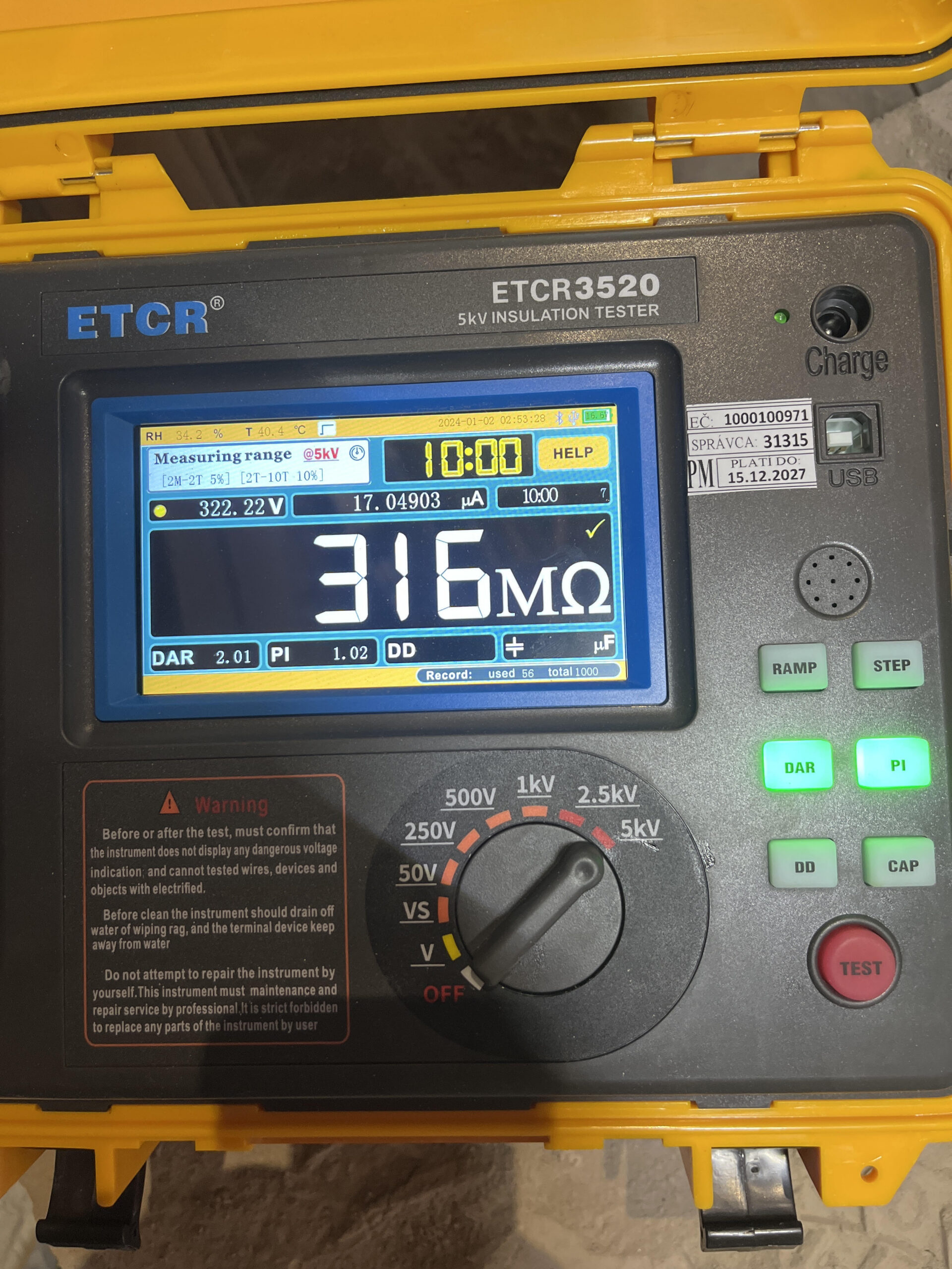 Revízia elektrických častí stroja a výrobnej technológie ERIMEX